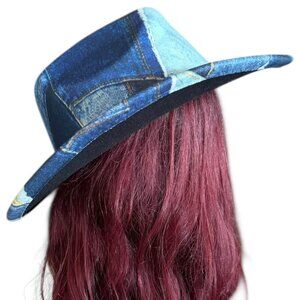 Trendy Blue Jean Patchwork Cowboy Hat NWT